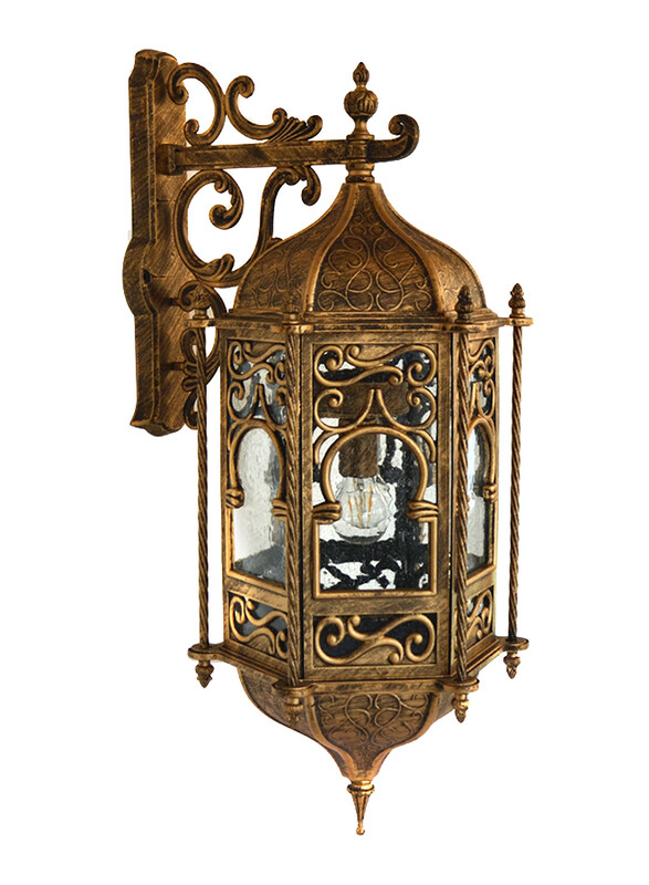 

Salhiya Lighting Outdoor Wall Light, E27 Bulb Type, Medium, 8800, Black Gold