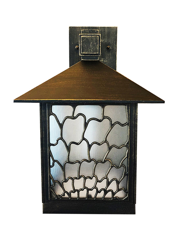 Salhiya Lighting Indoor/Outdoor Wall Light, E27 Bulb Type, Glass Diffuser, 8701, Goldmine