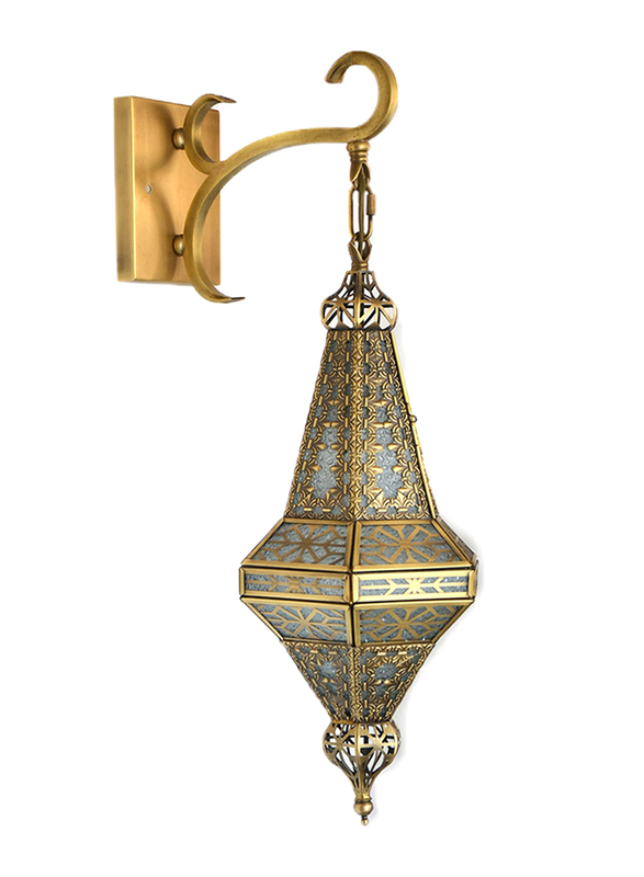 Salhiya Lighting Indoor Arabic Wall Light, E27 Bulb Type, DT1246, Brass