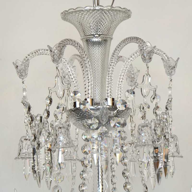 Salhiya Lighting Candle Crystal Chandelier, E14 Bulb Type, 12 Arms, MD9836, Silver