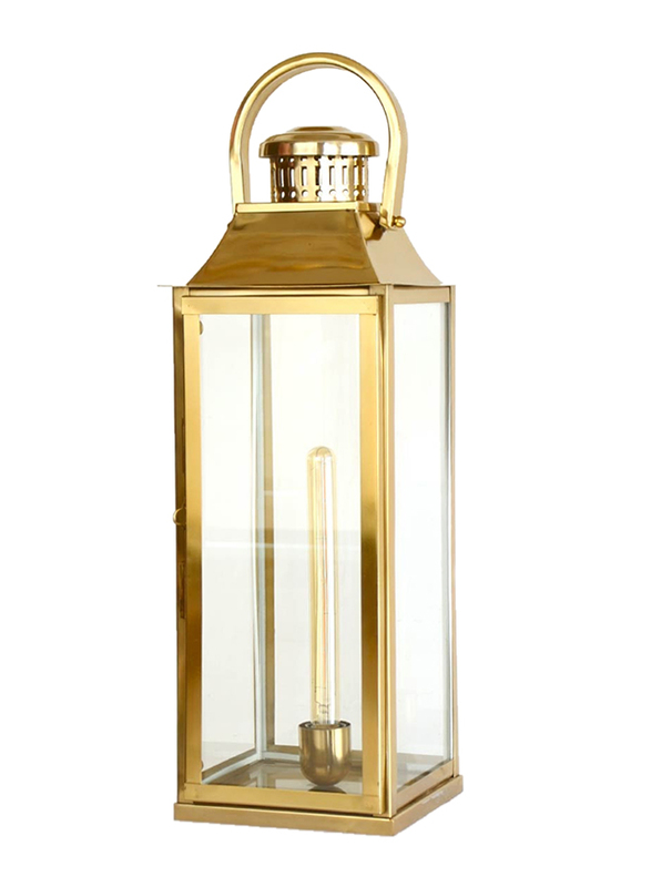 مركز اضواء الصالحية فانوس مصنع يدوياً من الستانلس ستيل, نوع E27, كبير, 149349, ذهبي
