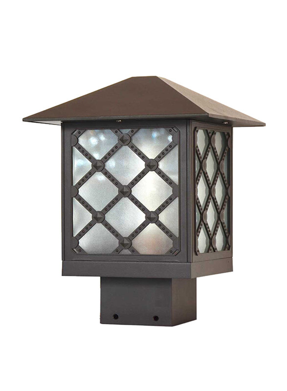 

Salhiya Lighting Gate Top Light, E27 Bulb Type, Glass Diffuser, 8802, Brown