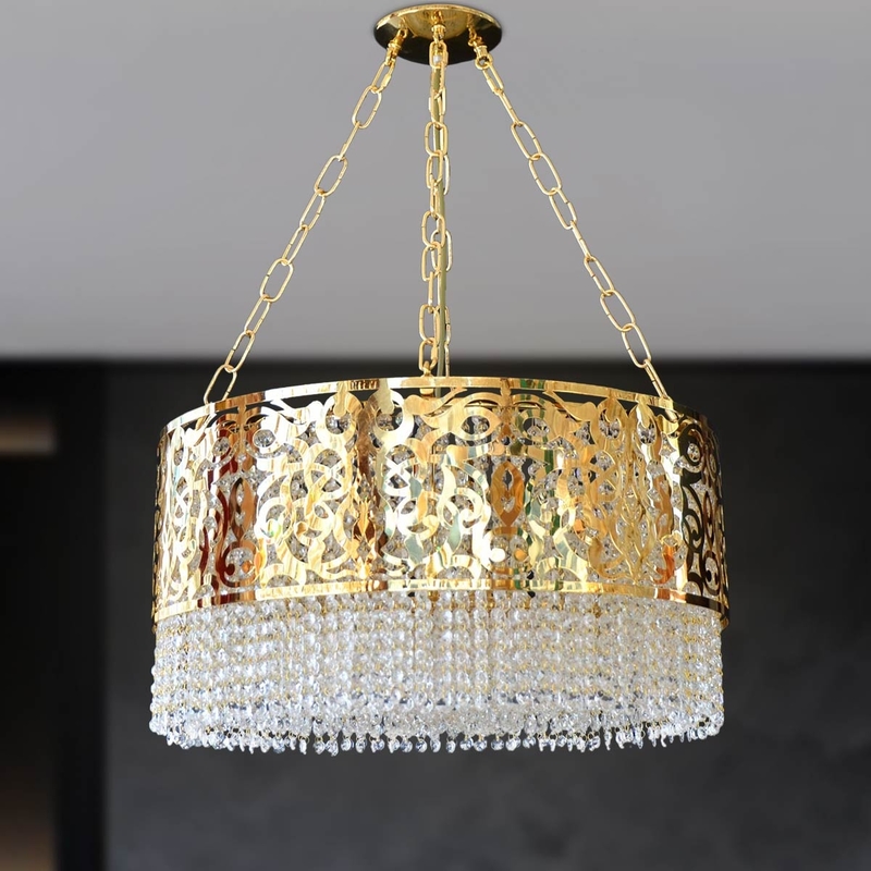 Salhiya Lighting Crystal Chandelier, E14 Bulb Type, AL2016082306, Gold