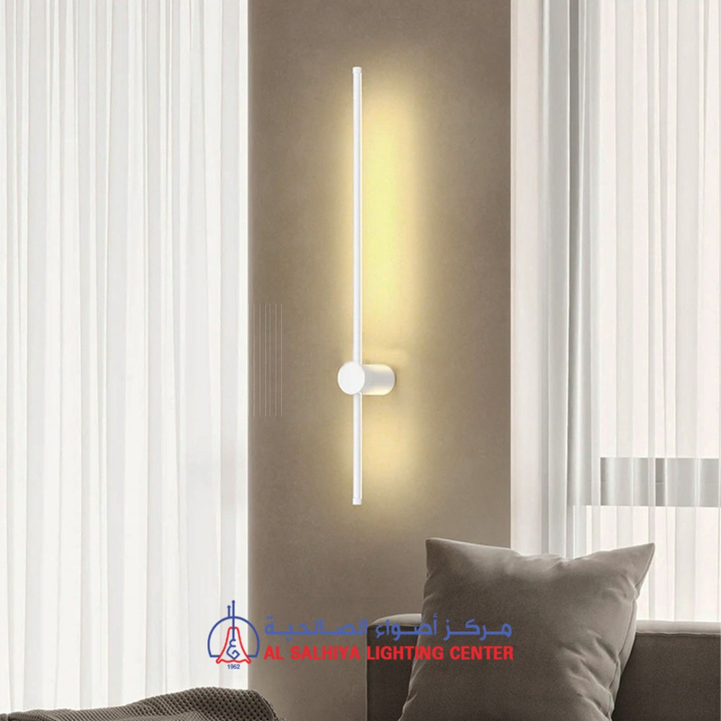 Salhiya Lighting Modern Linear LED Flush Mount Wall Light, White