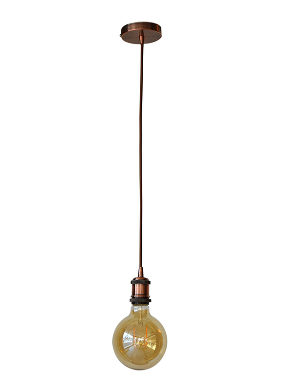 Salhiya Lighting Veronica Suspension Indoor Metal Hanging Pendant Light, E27 Bulb Type, Glass, Retro Style, Rose Gold