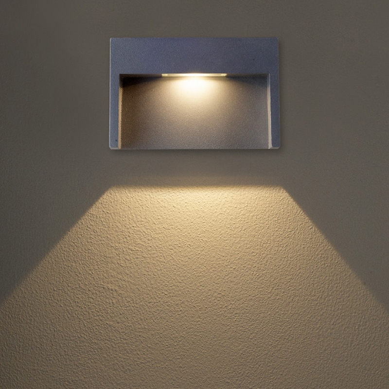 Salhiya Lighting Step Light Recessed, LED Bulb Type, IP65, 2521, 3000K-Black