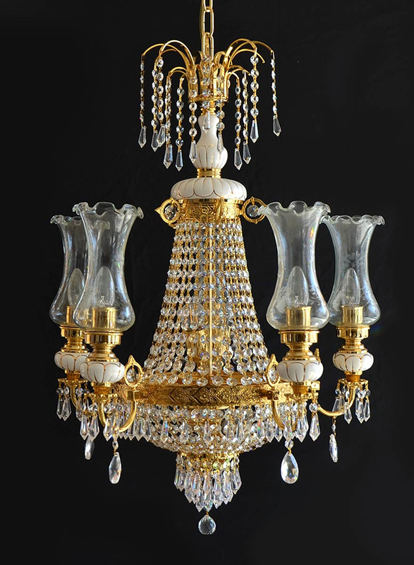 Salhiya Lighting Crystal Chandelier, E27 Bulb Type, WL8262CL8, Gold