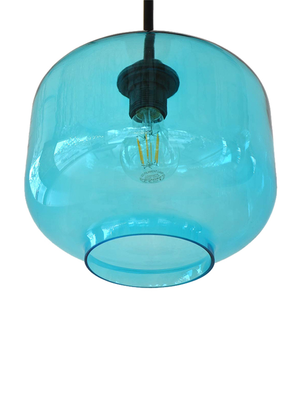 Salhiya Lighting Indoor Glass Ceiling Pendant Light, E27 Bulb Type, D130341, Blue