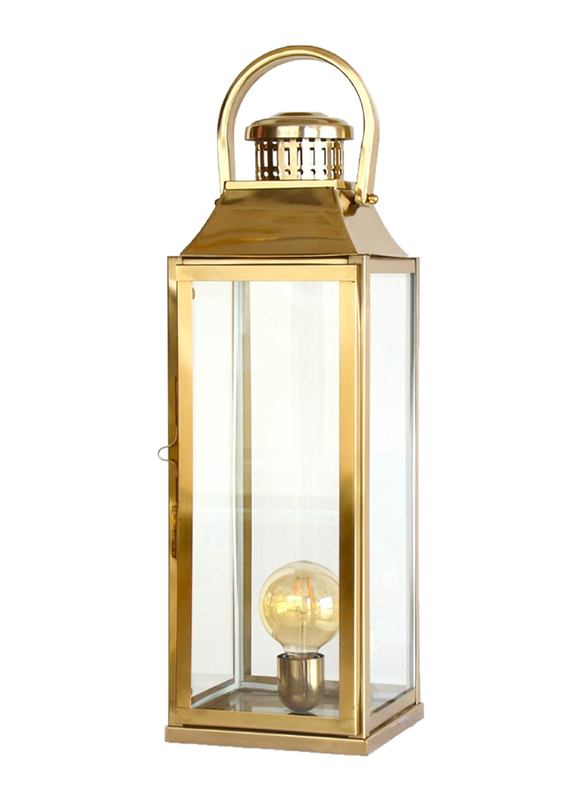 مركز اضواء الصالحية فانوس مصنع يدوياً من الستانلس ستيل, نوع E27, كبير, 149349, ذهبي