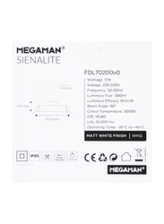 Megaman Sienalite Integrated Ceiling Downlight, LED Bulb Type, 17W, FDL70200v0, Warm White