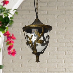 Salhiya Lighting Outdoor Hanging Ceiling Light, E27 Bulb Type, 0089H, Black/Gold