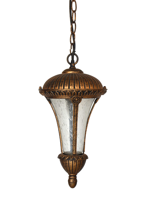 

Salhiya Lighting Outdoor Hanging Ceiling Light, E27 Bulb Type, A2077, Black/Gold