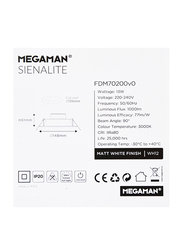 Megaman Sienalite Integrated Ceiling Downlight, LED Bulb Type, 13W, FDL70200v0, Warm White