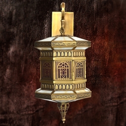 Salhiya Lighting Indoor Arabic Thin Wall Light, E27 Bulb Type, DT0827, Brass