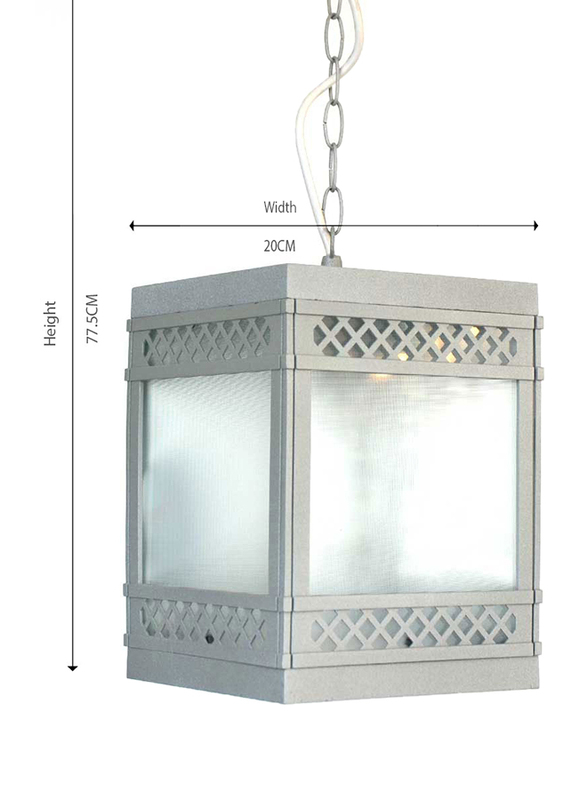 Salhiya Lighting Outdoor Hanging Ceiling Light, E27 Bulb Type, 5505, Silver