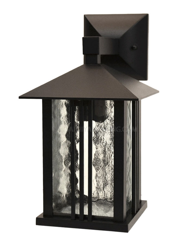 Salhiya Lighting Outdoor Water Glass Diffuser Wall Light, 1711, Black