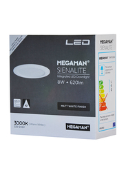 Megaman Sienalite Integrated Ceiling Downlight, LED Bulb Type, 8W, FDL70100v0, 6500K-Day Light