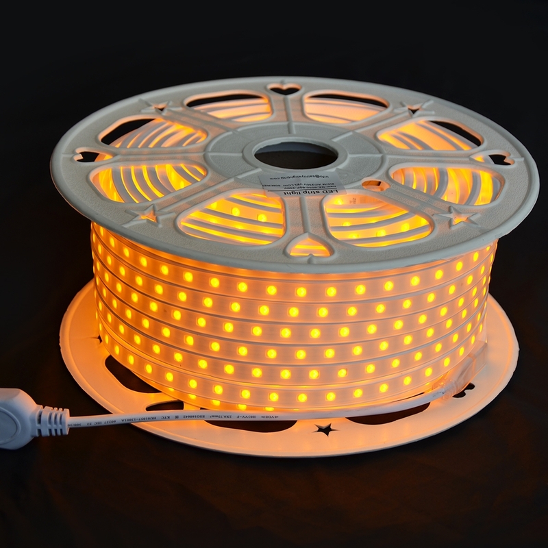 مركز اضواء الصالحية شريط اضاءة ال اي دي عالي الجودة مرن 50 متر , 8 واط/متر, مقاومة الماء IP65, OMLNE5050, اصفر
