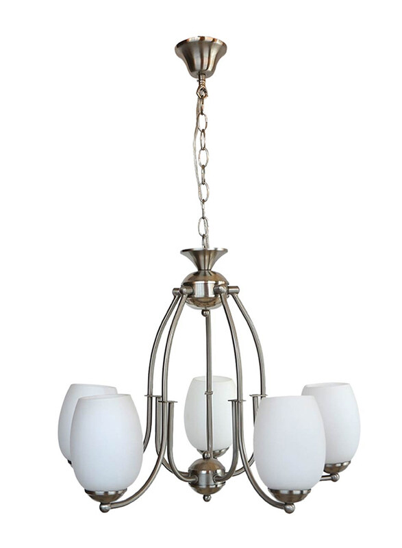 

Salhiya Lighting Uplight Chandelier, E27 Bulb Type, 5 Arms, 5216, 01SL00, Satin Nickel