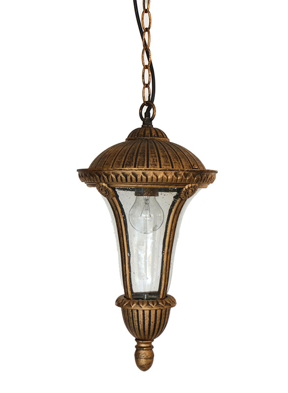 

Salhiya Lighting Outdoor Hanging Ceiling Light, E27 Bulb Type, A2067, Black/Gold