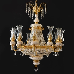 Salhiya Lighting Crystal Chandelier, E27 Bulb Type, 100x110 cm, WL8262C, Gold