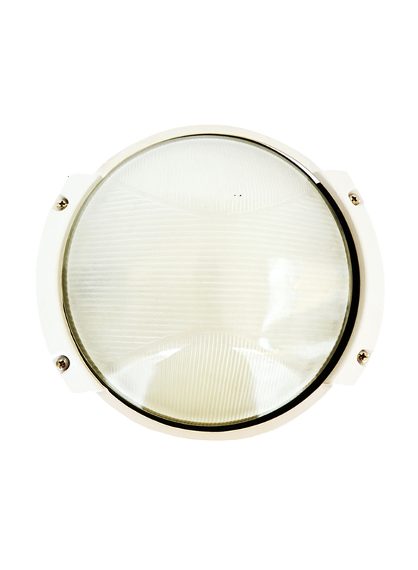 Salhiya Lighting Indoor/Outdoor Wall Round Bulkhead Light, E27 Bulb Type, P825, White
