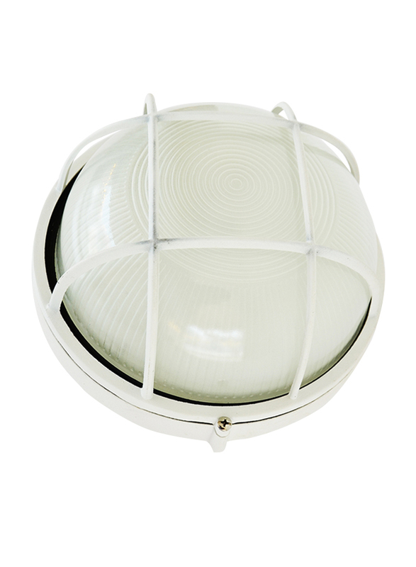 Salhiya Lighting Indoor/Outdoor Wall Bulkhead Light, E27 Bulb Type, P801, White