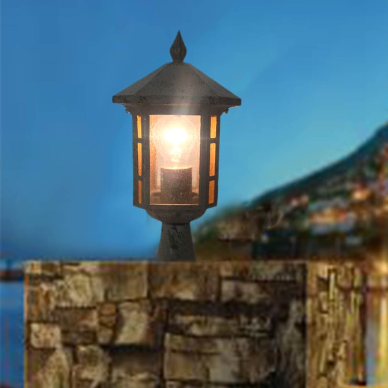 Salhiya Lighting Gate Top Light, E27 Bulb Type, Small, H9701SXH609, Grey