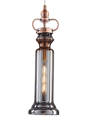 مركز اضواء الصالحية مصباح زجاجي عصري بتعليقة متدلية, نوع E27, D1805, وردي احمر/سموكي