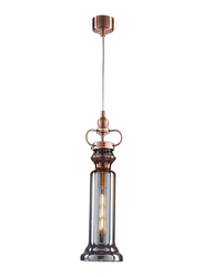 Salhiya Lighting Liza Indoor Glass Ceiling Pendant Light, E27 Bulb Type, D1805, Frosted Rose Red/Smoky