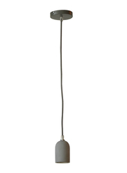 Salhiya Lighting Veronica Suspension Indoor Ceramic Hanging Pendant Light, E27 Bulb Type, Braided Cable, Retro Style, 72/19, Dark Grey