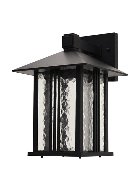 Salhiya Lighting Outdoor Water Glass Diffuser Wall Light, 1731, Black