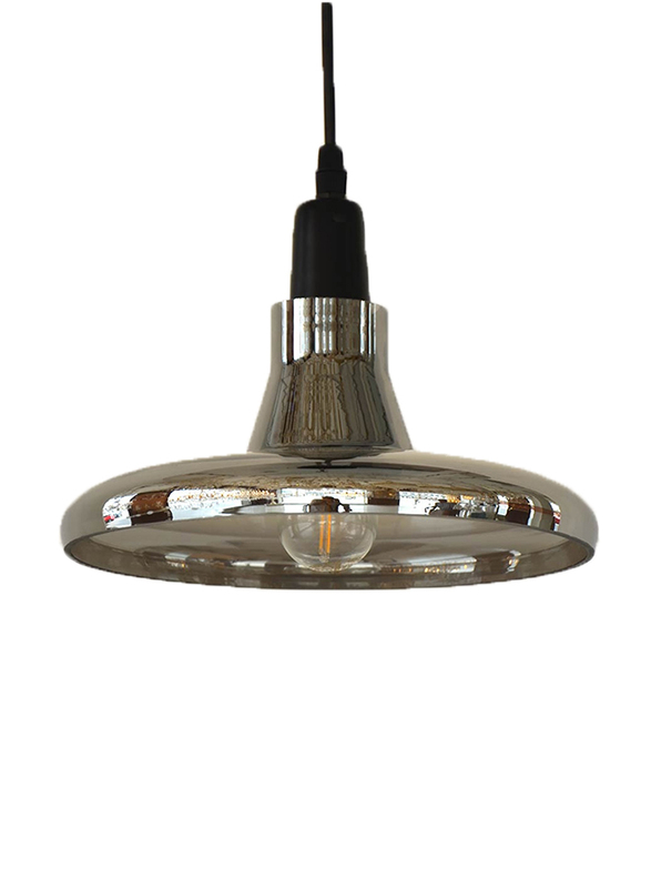 Salhiya Lighting Smoke Style Ceiling Pendant Light, E27 Bulb Type, D130523, Silver