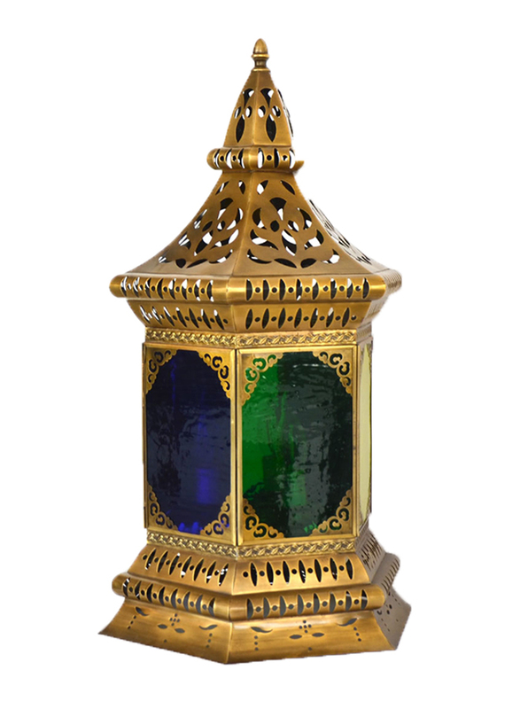 Salhiya Lighting Arabic Table Lamp, E27 Bulb Type, DT081937, Yellow/Green/Blue/Gold