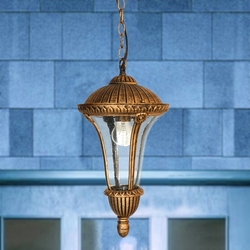 مركز اضواء الصالحية مصباح سقف للاستعمال للخارج, نوع E27, A2067, اسود/ذهبي