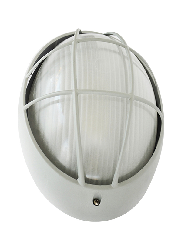 Salhiya Lighting Indoor/Outdoor Wall Bulkhead Light, E27 Bulb Type, P847, Grey