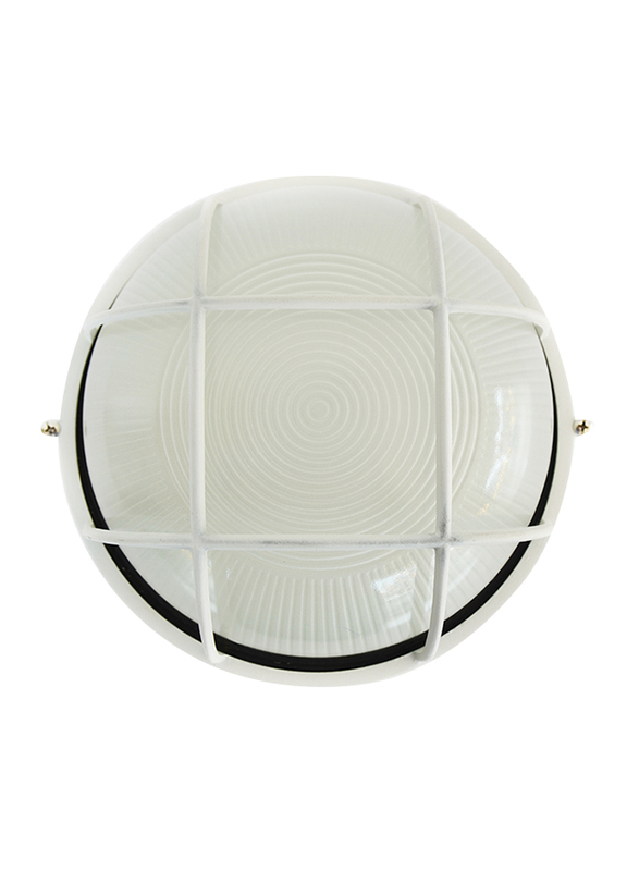 Salhiya Lighting Indoor/Outdoor Wall Bulkhead Light, E27 Bulb Type, P801, White