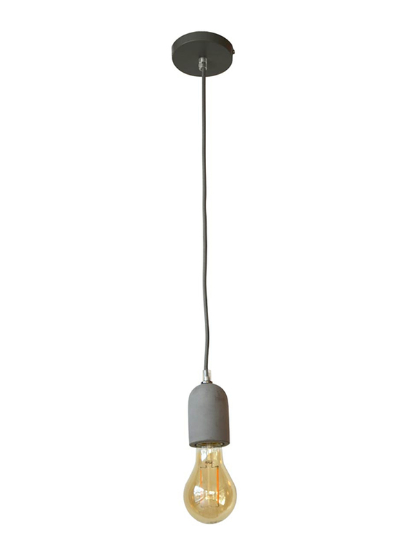 Salhiya Lighting Veronica Suspension Indoor Ceramic Hanging Pendant Light, E27 Bulb Type, Braided Cable, Retro Style, 72/19, Dark Grey
