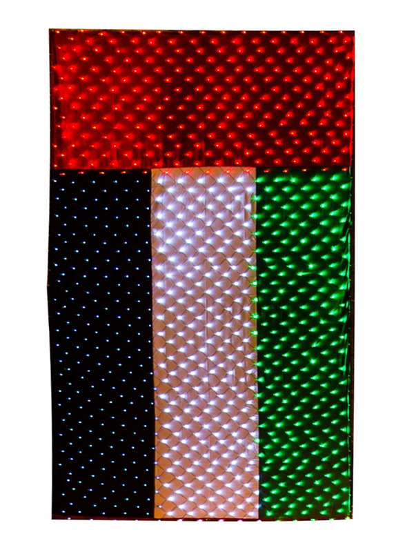 Salhiya Lighting Decorative Lighting UAE Flag LED, W3 x H6 Meters, Green/White/Black/Red