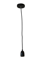 Salhiya Lighting Veronica Suspension Indoor Ceramic Hanging Pendant Light, E27 Bulb Type, Braided Cable, Retro Style, 71/19, Black