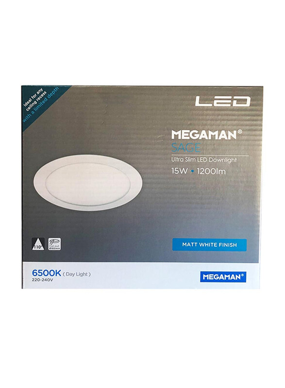 

Megaman Sage Ultra Slim Ceiling Downlight, LED Bulb Type, 15W, FDL72500v0EX, 6500K-Daylight