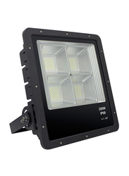 Salhiya Lighting LED Flood Light, 200W, IP66, TG50, 3000K-Warm White, White/Black