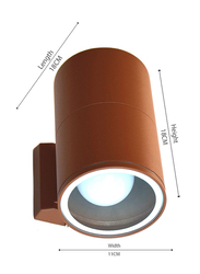 Salhiya Lighting Indoor/Outdoor Up & Down Wall Light, LED Bulb Type, Temper Glass, 7002, Rusty