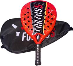 FORTUSS Hybrid Teadrop Padel Tennis Racket with Carry Bag, Full Carbon Fiber & Glossy 3D Hexagon Surface with Light EVA Memory Flex Foam Core, Blue