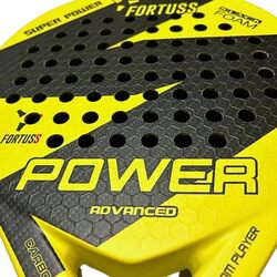 FORTUSS Padel Tennis Racket with Carry Bag, Full Carbon Fiber & 3D Hexagon Surface with Light EVA Memory Flex Foam Core, Yellow/Black