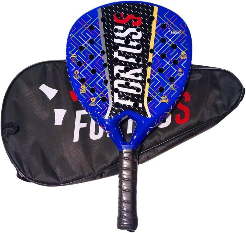 

FORTUSS Hybrid Teadrop Padel Tennis Racket with Carry Bag, Full Carbon Fiber & Glossy 3D Hexagon Surface with Light EVA Memory Flex Foam Core, Red