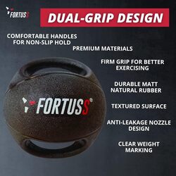 FORTUSS Medicine Ball Dual Grip Handle 4 KG, Exercise Weighted Med Ball with Handles for Abs, Strength Training & Core Balance Workout