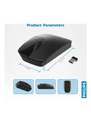 Philips M402 Anywhere Optical Wireless Portability Mouse, Black