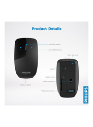 Philips M402 Anywhere Optical Wireless Portability Mouse, Black