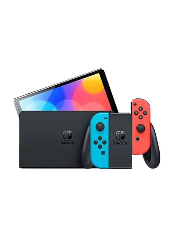 Nintendo Switch OLED (2021) Model Joy-Con Console, Neon Blue/Red, International Version